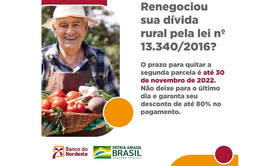 Avisa para quem parcelou dívida do Agroamigo