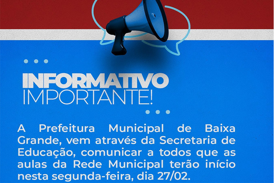 Após reportagem, prefeitura de Baixa Grande divulga nota que as aulas iniciam na segunda-feira (27)