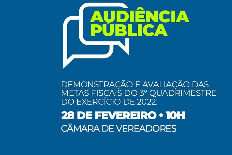 Audiência Pública para Avaliação das Metas Fiscais de 2022 acontece nesta terça-feira em Baixa Grande