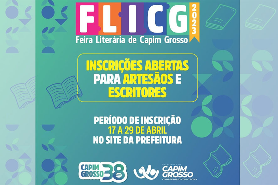 Prefeitura de Capim Grosso abre inscrição para Feira Literária, Editoras, Escritores e Artesão podem participar