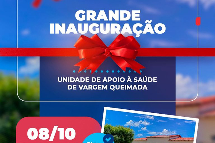 Prefeitura de Capela do Alegre inaugura no próximo domingo (08) uma Unidade de Apoio à Saúde – Vargem Queimada