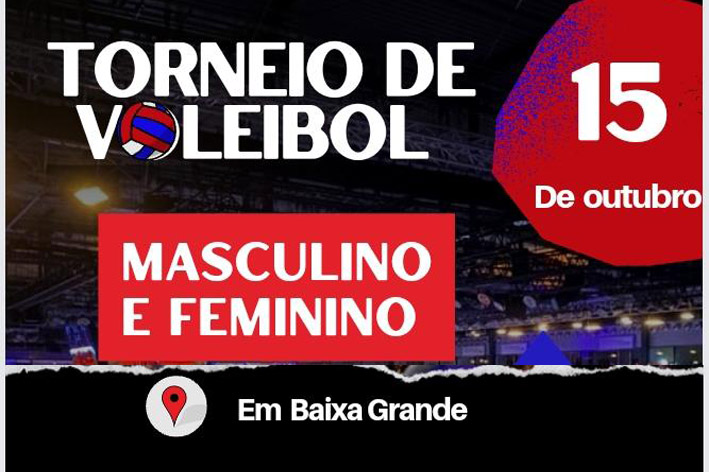 Baixa Grande sedia neste domingo(15) um Torneio de Vôlei envolvendo 5 municípios