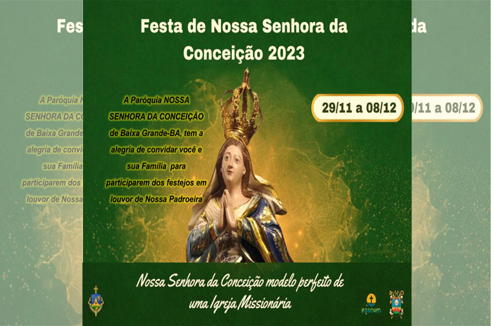 Divulgada a programação da festa da Padroeira 2023 de Baixa Grande