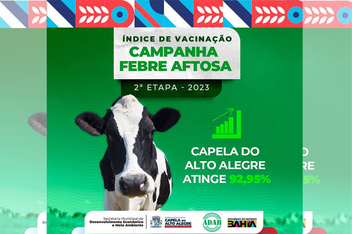 Capela do Alto Alegre atingiu 92,95% de índice de vacinação durante a segunda etapa da Campanha de Febre Aftosa de 2023
