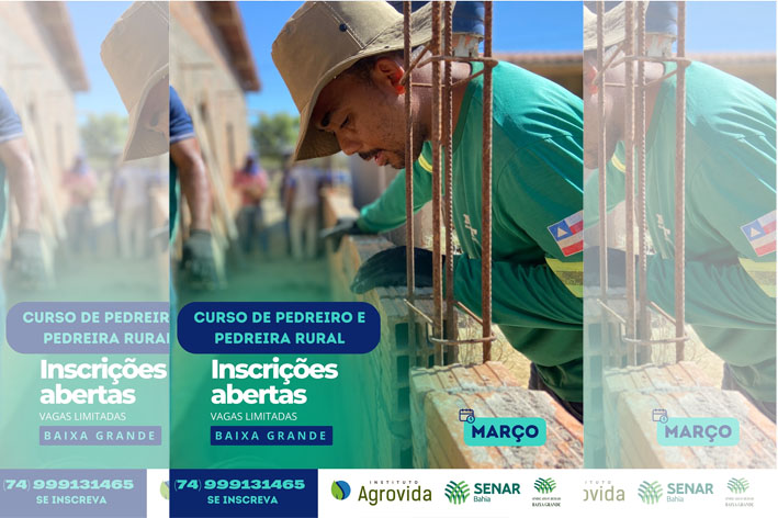 Instituto Agrovida abre inscrição para Curso de Pedreiro em Baixa Grande