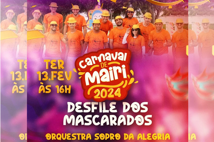 Da cidade de Pé de Serra, orquestra Sopro da Alegria vai animar a terça-feira de carnaval em Mairi