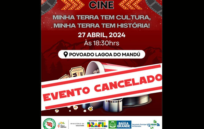 COMUNICADO do STTR de Baixa Grande, cancelamento de evento em Lagoa do Mandu