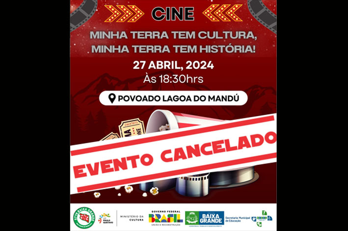 COMUNICADO do STTR de Baixa Grande, cancelamento de evento em Lagoa do Mandu