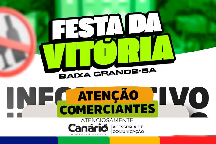 Comunicado aos ambulantes que pretende comercializar na Festa da Vitória em Baixa Grande