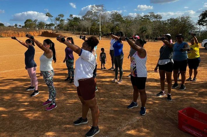 CRAS realiza atividade física na Comunidade Bolívia, em Baixa Grande