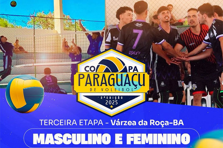 Várzea da Roça sedia a 3ª Etapa da Copa Paraguaçu de Voleibol neste final de semana