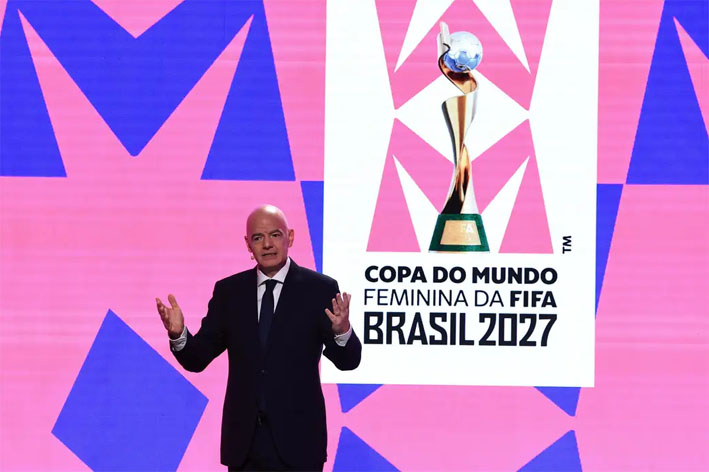 Fifa lança marca da Copa Feminina 2027 em evento no Rio de Janeiro