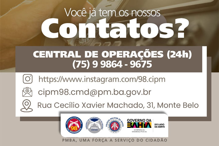 Fique atento à atualização dos nossos contatos da Policia Militar na região
