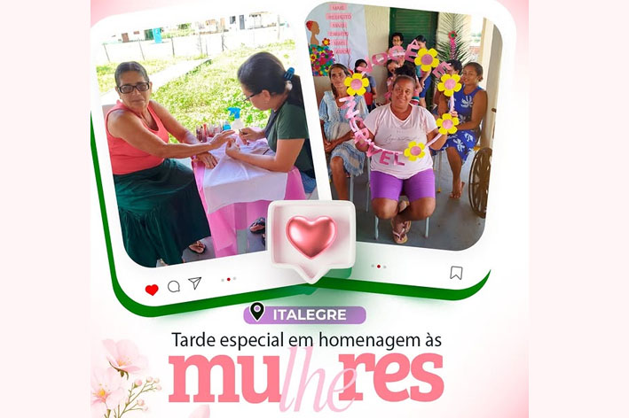 Secretaria de Assistência Social promove tarde especial em homenagem às mulheres na comunidade de Italegre, em Baixa Grande