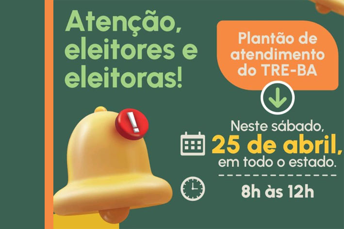 Cartório Eleitoral de Baixa Grande funciona neste sábado (25) das 8h às 12h