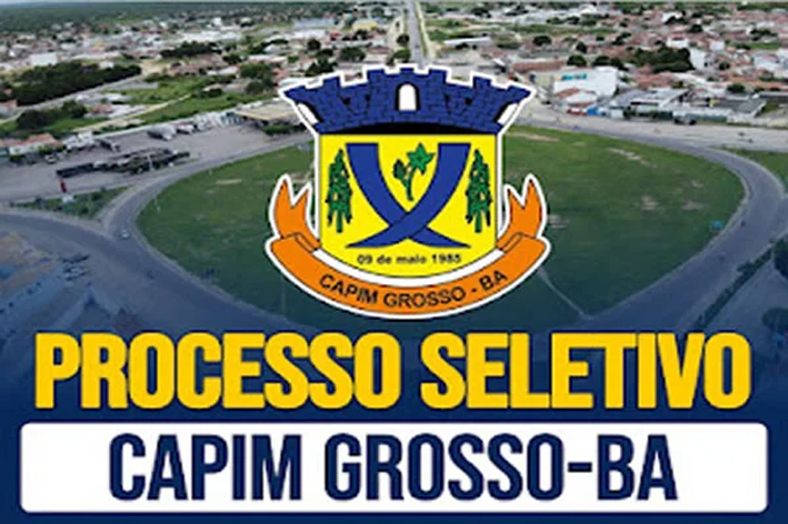 Prefeitura de Capim Grosso abre processo seletivo com 28 vagas e salários de até R$ 13 mil na área da Saúde
