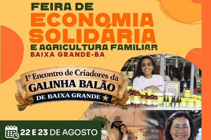 Feira de Economia Solidária e Agricultura Familiar acontece neste fim de semana em Baixa Grande