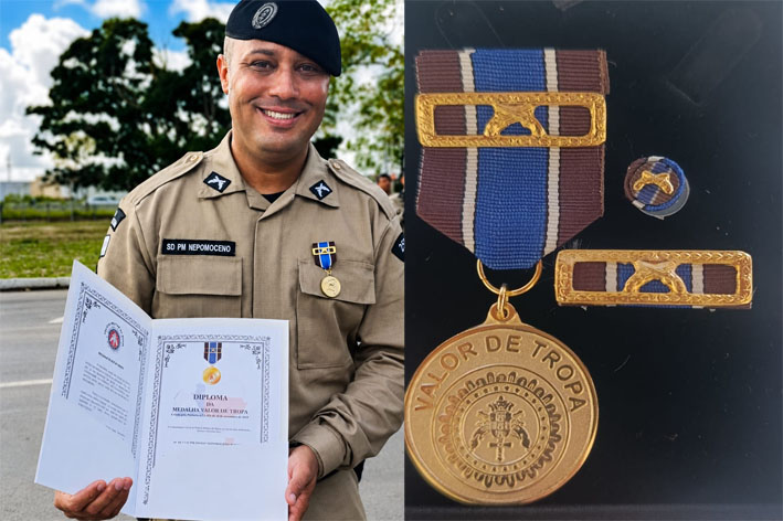Policial militar natural de Baixa Grande é homenageado com a Medalha Valor de Tropa