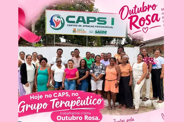 Atividade Física e bate-papo sobre a temática Outubro Rosa é promovida no CAPS Baixa Grande